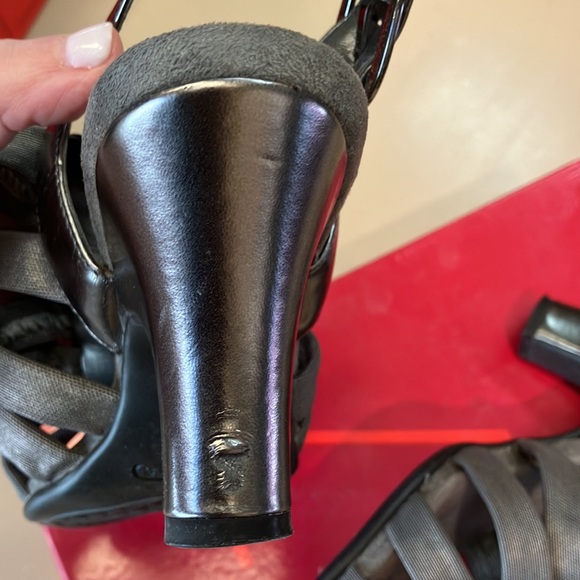 Aerosols gray fabric sling back sandals - Picture 7 of 10